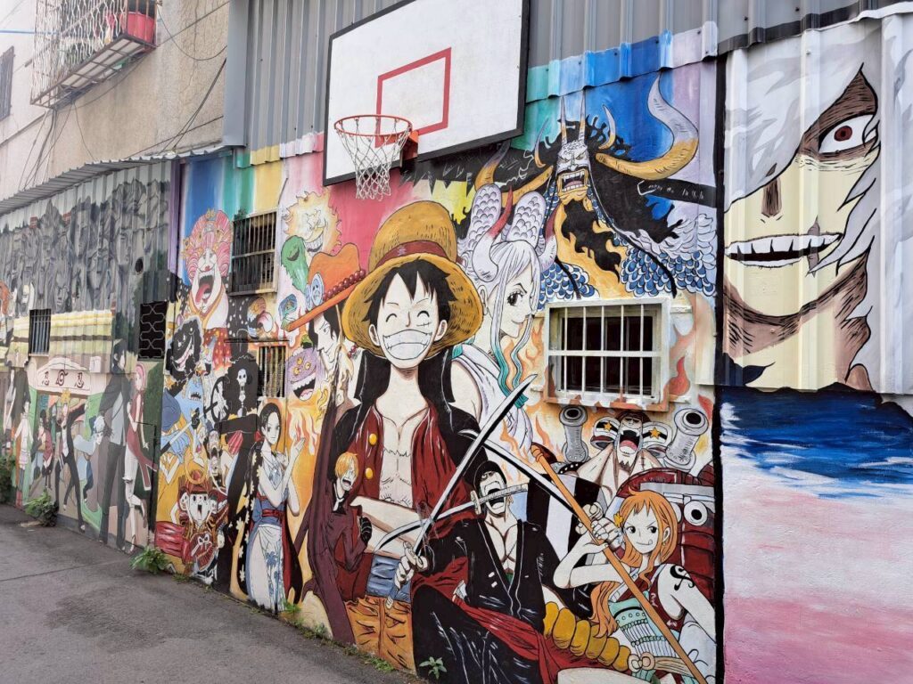 柳川聖誕節 順遊景點，位於林森路上的動漫彩繪巷