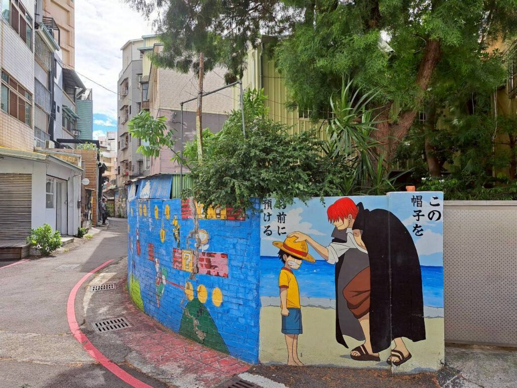 柳川聖誕節 順遊景點，位於林森路上的動漫彩繪巷