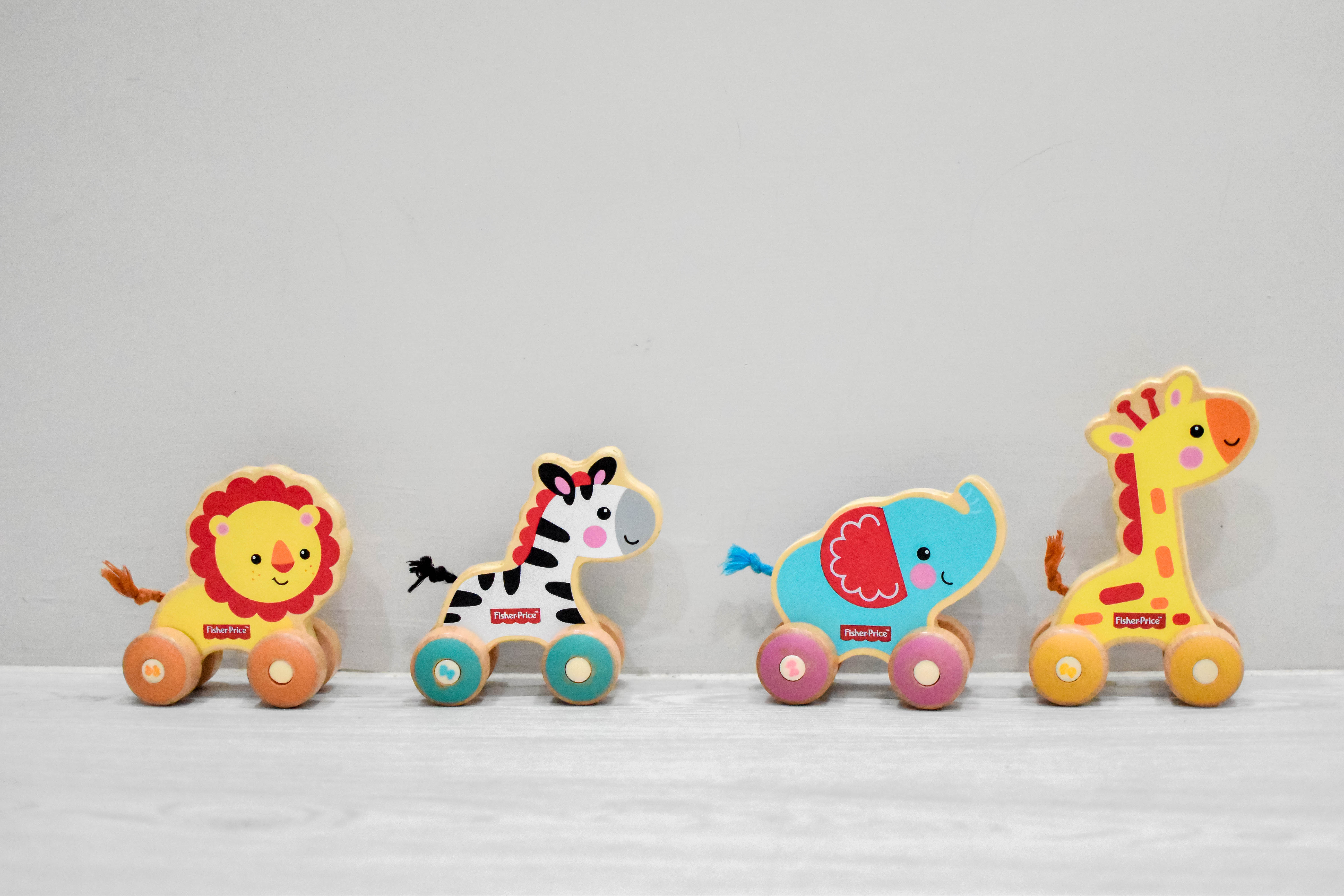 費雪玩具 費雪可愛木製小動物手推車