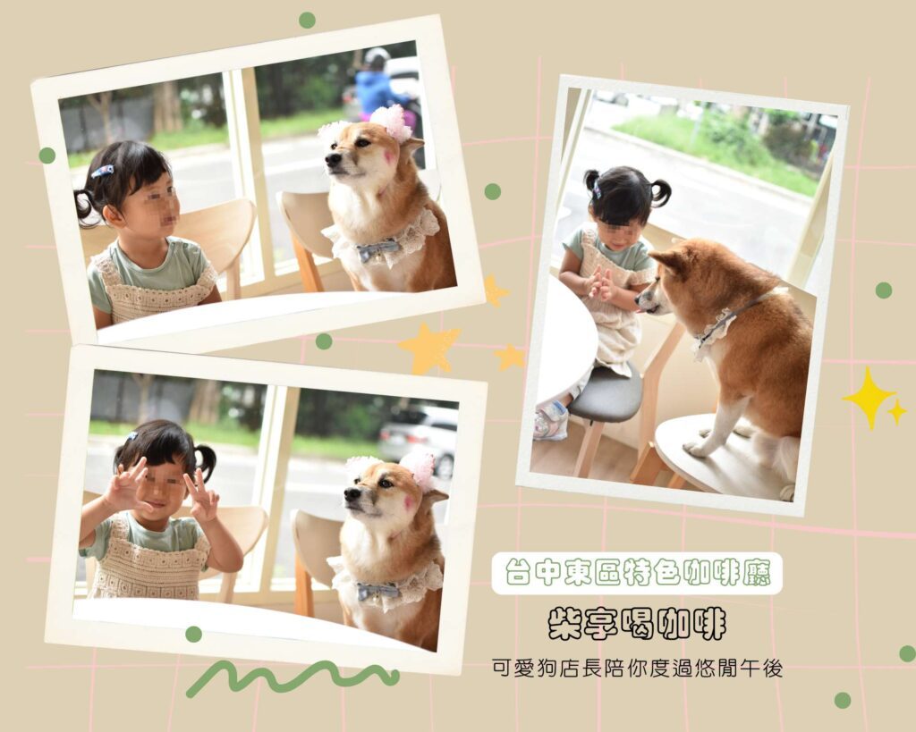 柴想喝咖啡店用餐記錄，孩子與店狗互動