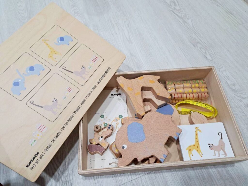 益智玩具 推薦｜Educo 長長動物製造所森林動物測量遊戲全套內容開箱