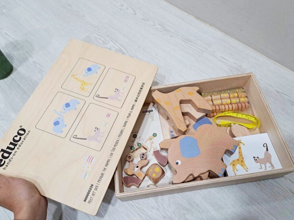 益智玩具 推薦｜Educo 長長動物製造所森林動物測量遊戲全套內容開箱